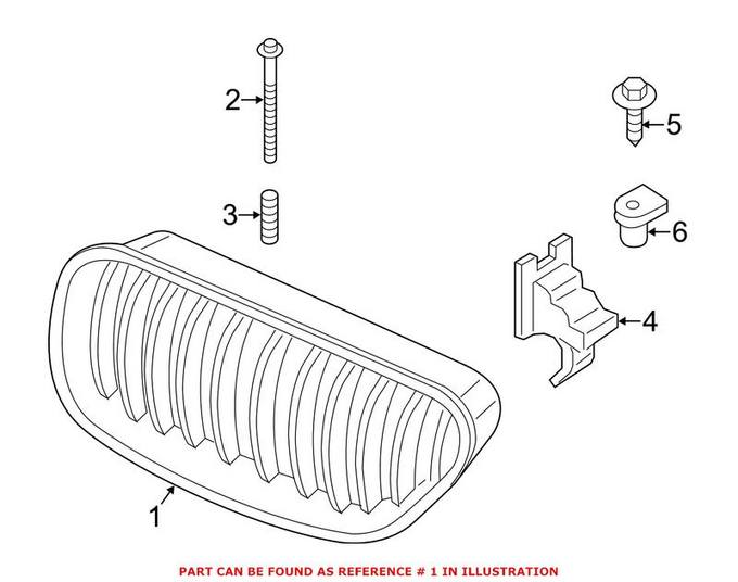 BMW Grille - Front Driver Side Upper 51137212855